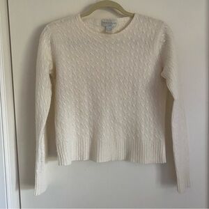 New Scotland Mini Cable Knit Cream cashmere Sweater